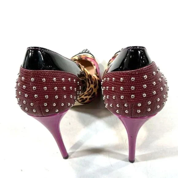 EUC Aldo Wicilidia Patchwork  Multi Print Point Toe Pumps Women's 8.5 - Picture 5 of 6